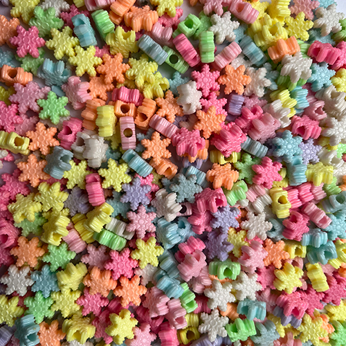 PASTEL BEADS SNOW FLAKE (PACK OF 10 GRAMS)