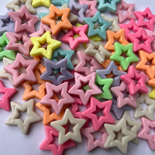 PASTEL STAR BEADS BIG  (PACK OF 10 GRAMS)