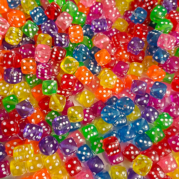 ACRYLIC BEADS DICE MIX PACK OF 10 PIECES