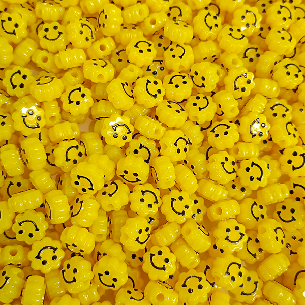 ACRYLIC BEADS SMILEY FLOWER PACK OF 10 PIECES