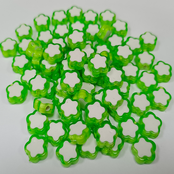 ACRYLIC BEADS FLOWER PACK OF 10 PIECES