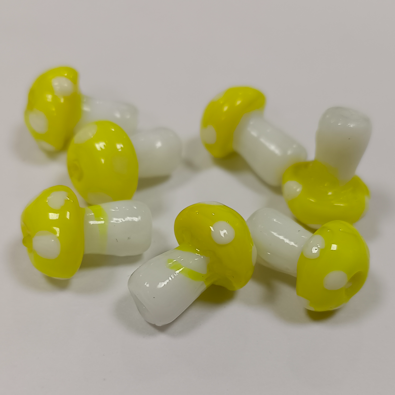 MUSHROOM GLASS BEADS (PER PIECE)