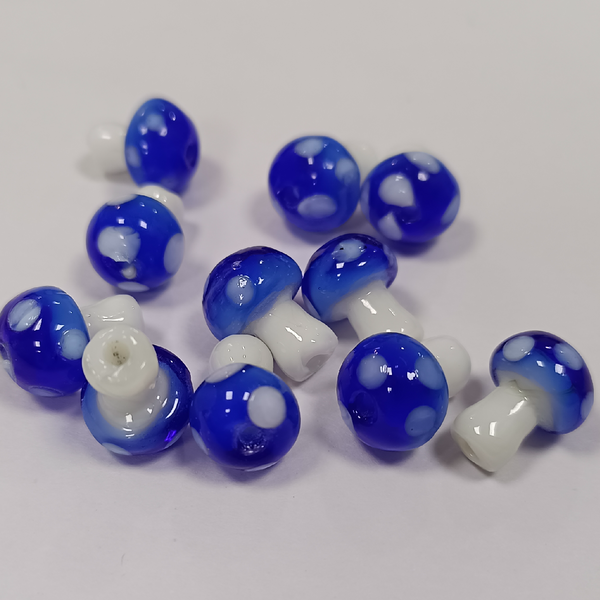 MUSHROOM GLASS BEADS PACK OF 10 PIECE