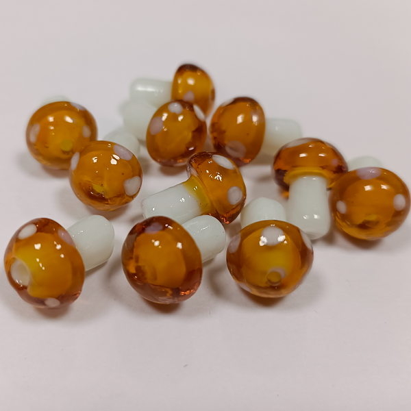 MUSHROOM GLASS BEADS PACK OF 10 PIECE