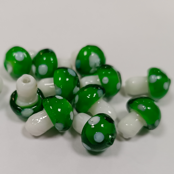 MUSHROOM GLASS BEADS PACK OF 10 PIECE