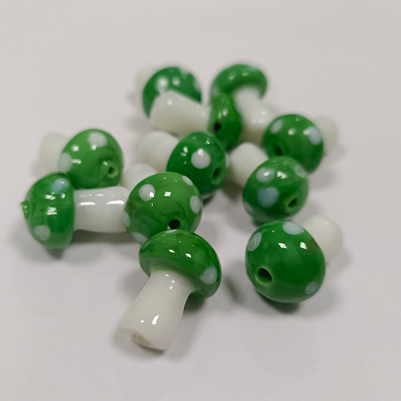 MUSHROOM GLASS BEADS (PER PIECE)