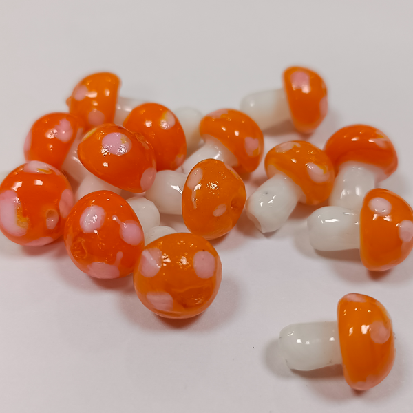 MUSHROOM GLASS BEADS (PER PIECE)