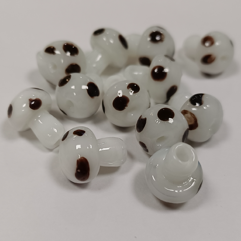 MUSHROOM GLASS BEADS (PER PIECE)