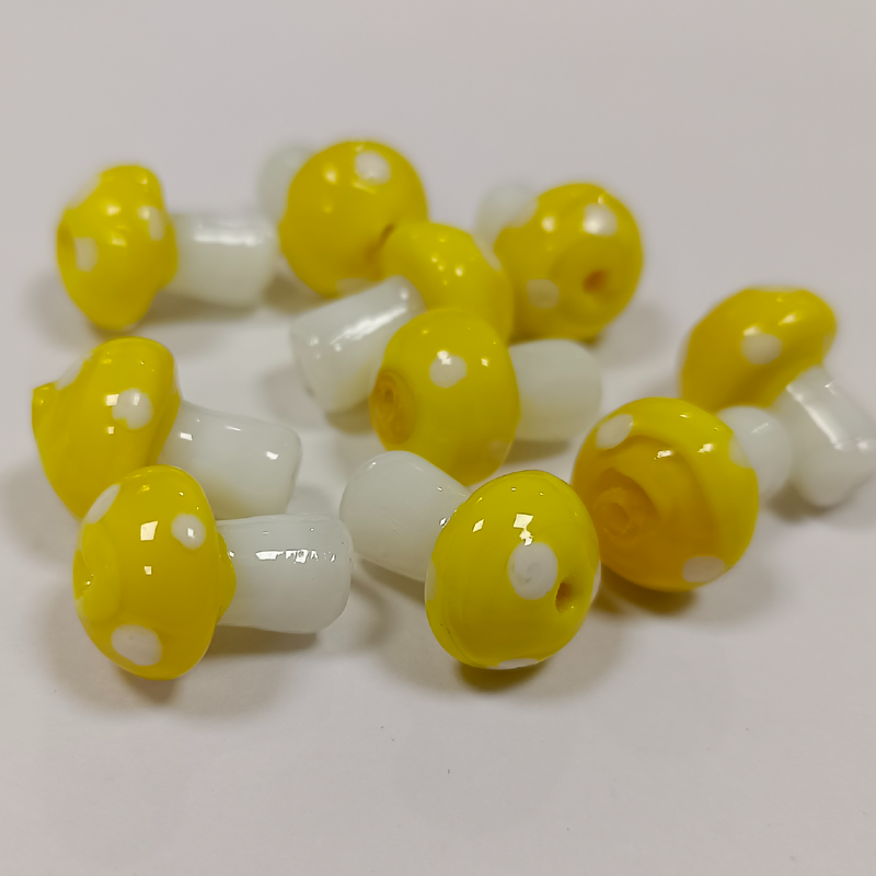 MUSHROOM GLASS BEADS (PER PIECE)