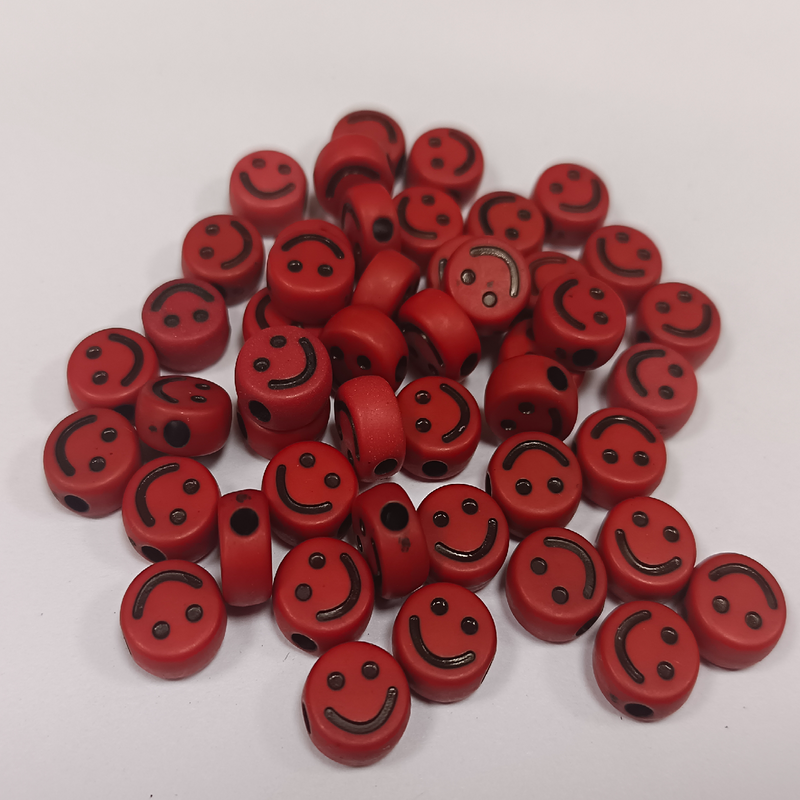 ACRYLIC BEADS SMILEY PACK OF 10 PIECES