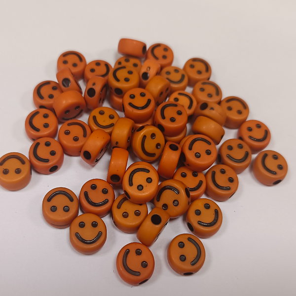 ACRYLIC BEADS SMILEY PACK OF 10 PIECES