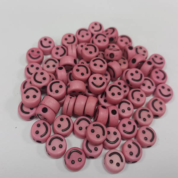 ACRYLIC BEADS SMILEY PACK OF 10 PIECES