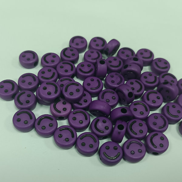 ACRYLIC BEADS SMILEY PACK OF 10 PIECES