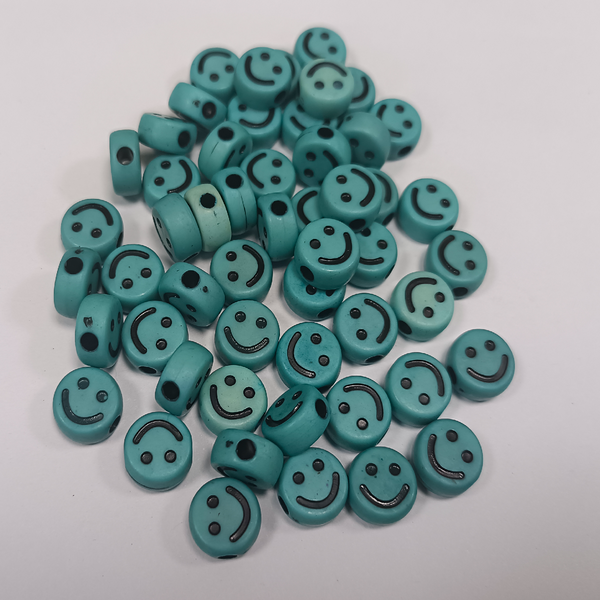 ACRYLIC BEADS SMILEY PACK OF 10 PIECES