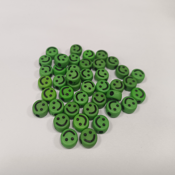 ACRYLIC BEADS SMILEY PACK OF 10 PIECES